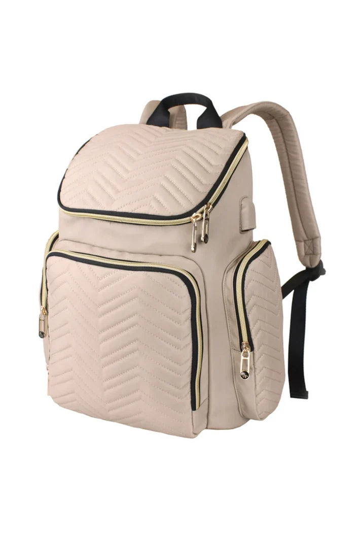 Little Story Georgia Diaper Bag With Changing Pad & Stroller Hooks