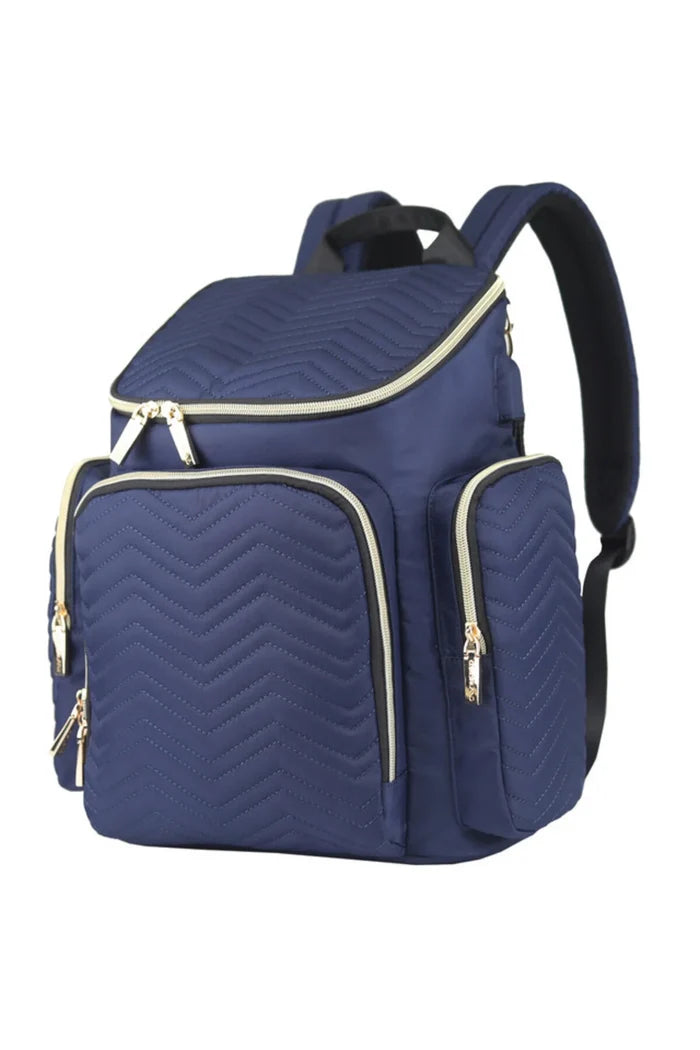 Little Story Georgia Diaper Bag With Changing Pad & Stroller Hooks