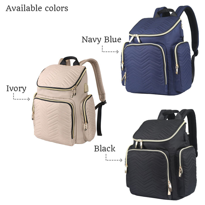 Little Story Georgia Diaper Bag With Changing Pad & Stroller Hooks