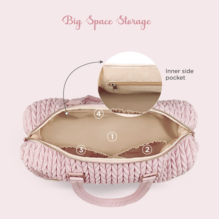 Little Story Luxe Knit Diaper Bag With Clutch