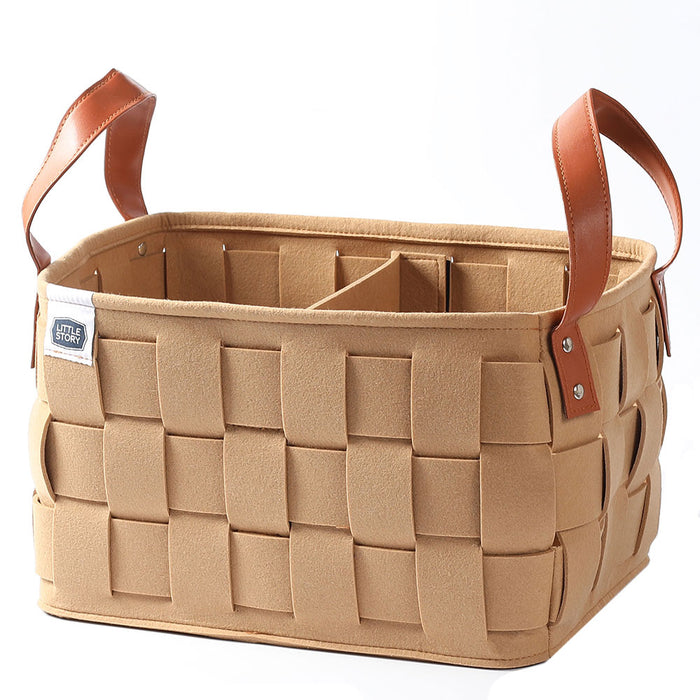 Little Story Multi-Purpose/Laundry Caddy Basket Felt (Khaki)