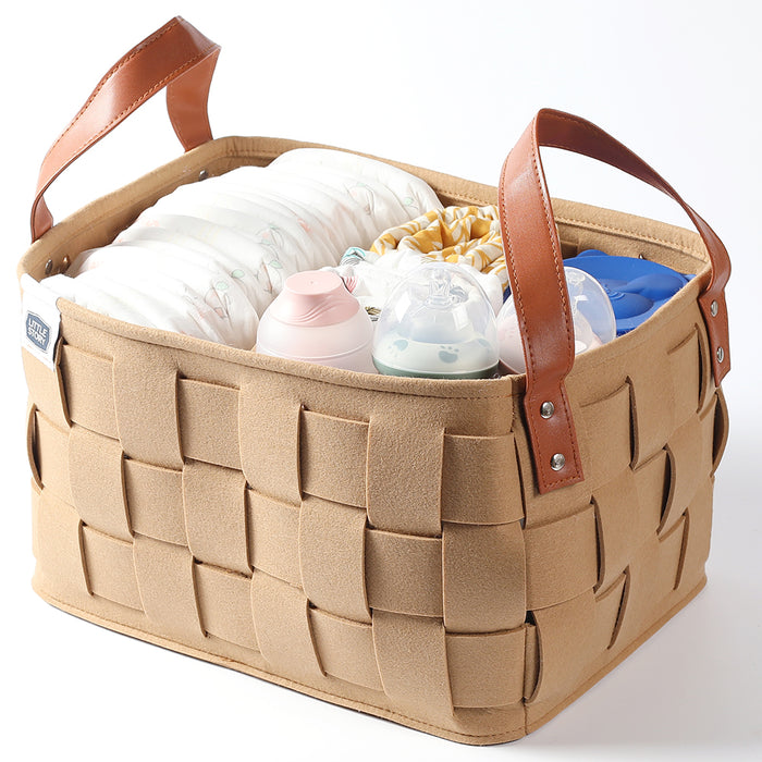 Little Story Multi-Purpose/Laundry Caddy Basket Felt (Khaki)
