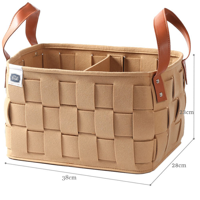 Little Story Multi-Purpose/Laundry Caddy Basket Felt (Khaki)