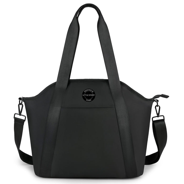Little Story Onyx Diaper Bag with Stroller Straps (Black)