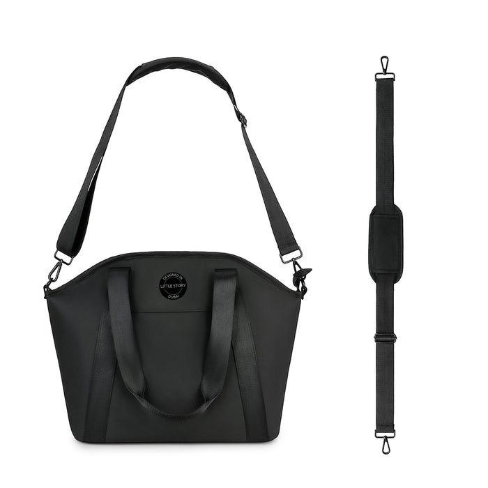 Little Story Onyx Diaper Bag with Stroller Straps (Black)