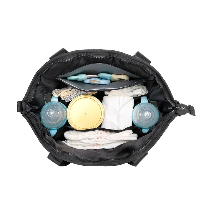 Little Story Onyx Diaper Bag with Stroller Straps (Black)