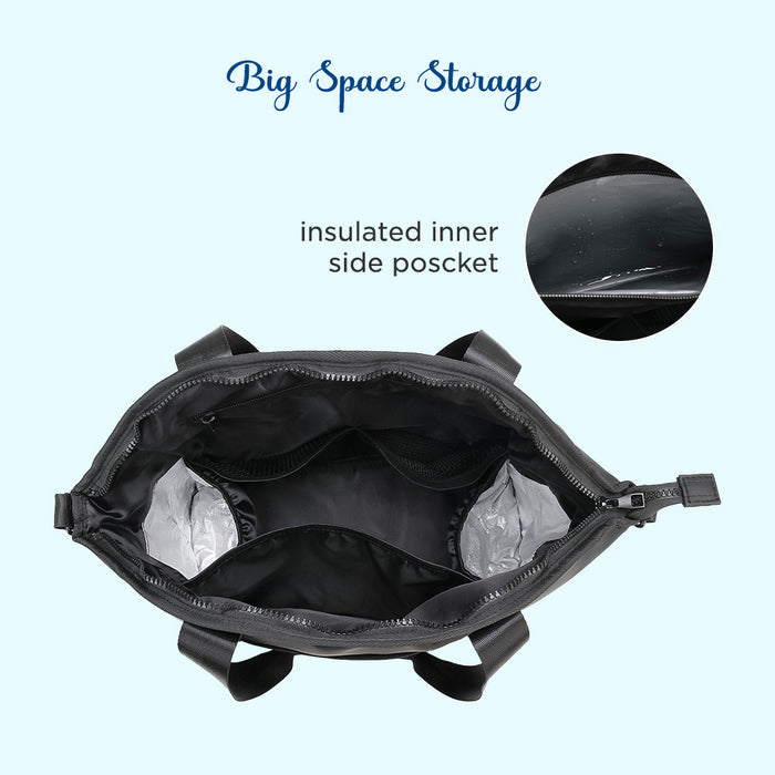 Little Story Onyx Diaper Bag with Stroller Straps (Black)