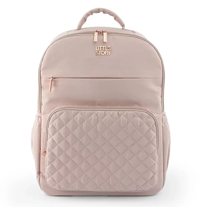 Little Story Quilted Diaper Backpack With Changing Mat