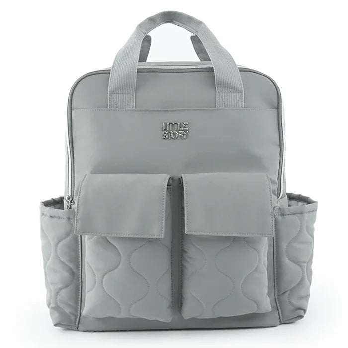 Little Story Quilted Diaper Backpack With Changing Mat