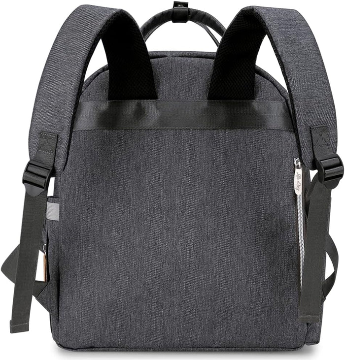 Little Story Quilted Diaper Backpack With Pacifier bag and Stroller Hook (Grey)