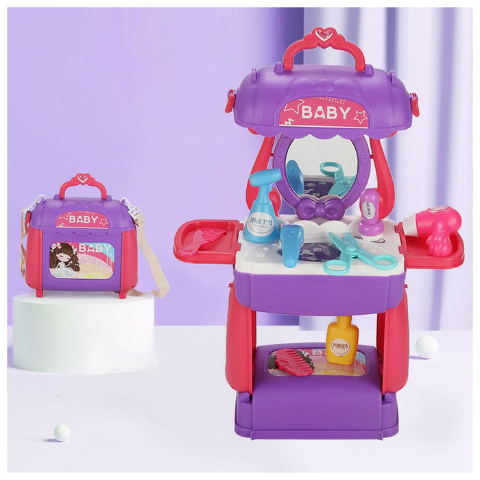 Little Story Role Play Beautician Toy Set Satchel (21 Pcs, Purple)