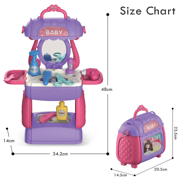 Little Story Role Play Beautician Toy Set Satchel (21 Pcs, Purple)