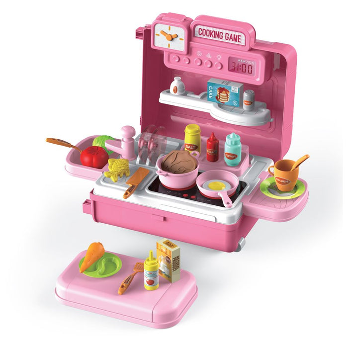 Little Story Role Play Chef Toy Set Luggage Case (41 Pcs, Pink)