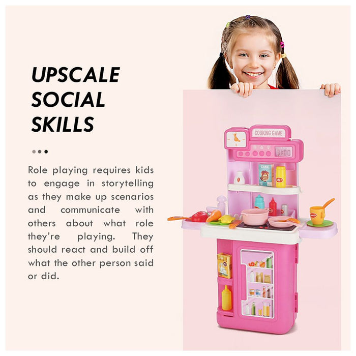 Little Story Role Play Chef Toy Set Luggage Case (41 Pcs, Pink)