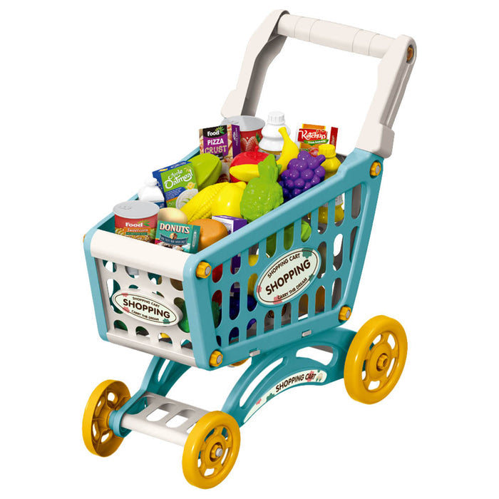 Little Story Role Play Market Shopping Cart Toy Set (56 Pcs, Green)