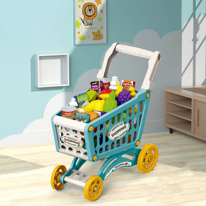 Little Story Role Play Market Shopping Cart Toy Set (56 Pcs, Green)