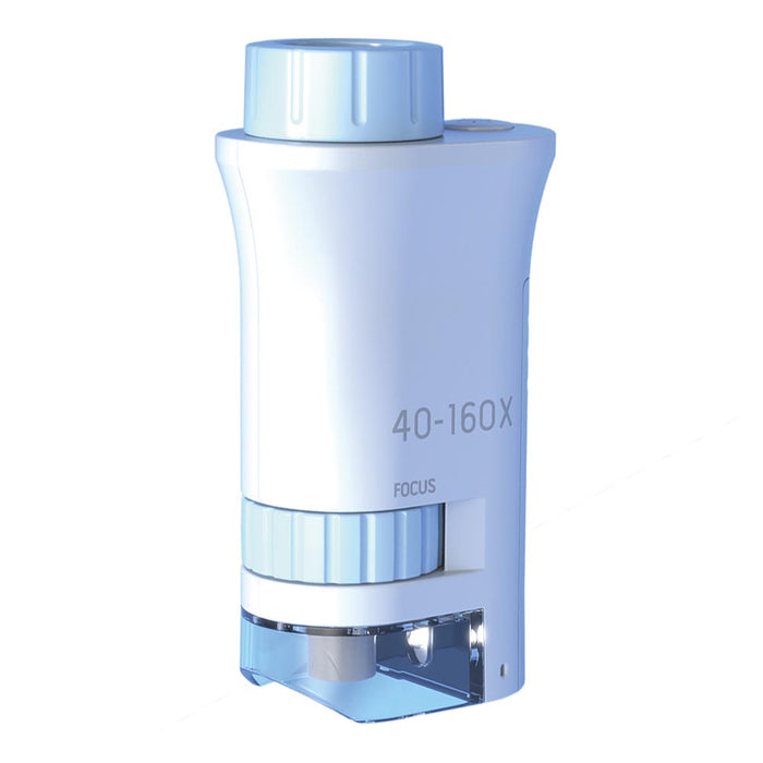 Little Story Scientific Portable Optical Microscope Toy Stem Series (40-160X Zoom, Blue)