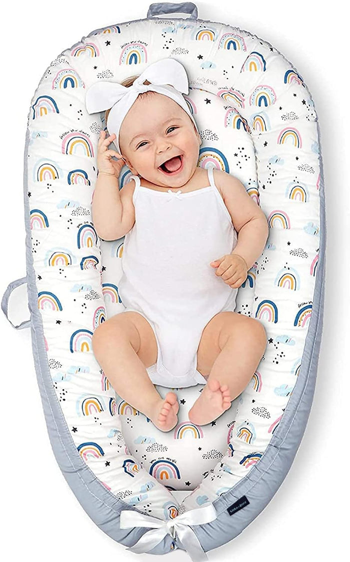 Little Story Soft Breathable Fiberfill Newborn Lounger Bed