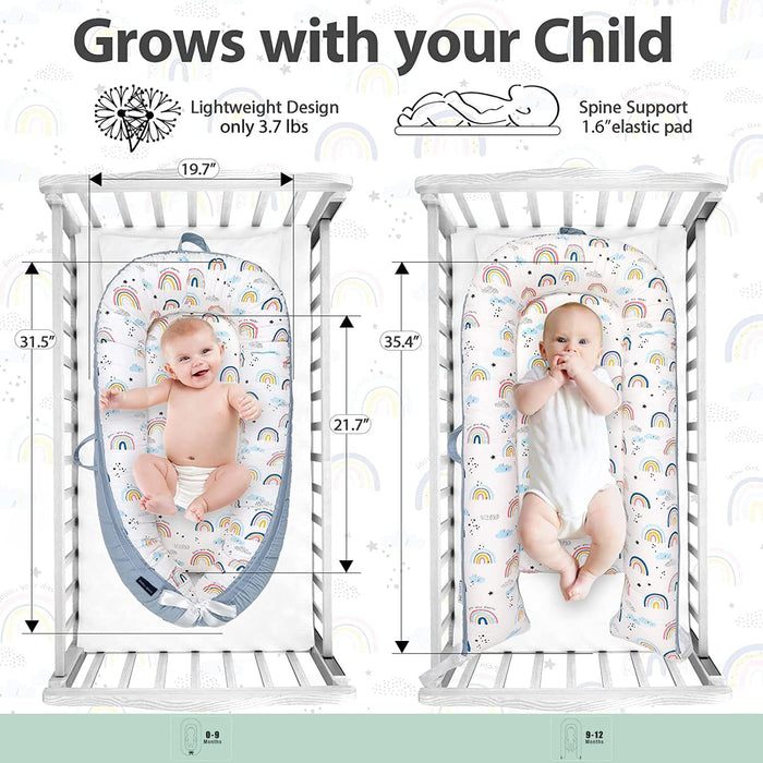 Little Story Soft Breathable Fiberfill Newborn Lounger Bed