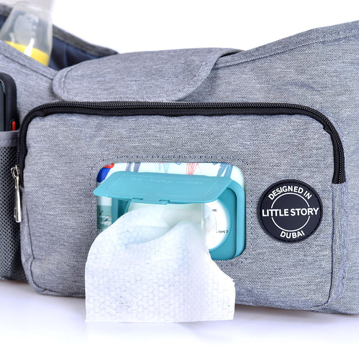 Little Story Stroller Diaper Organizer Bag (Grey)