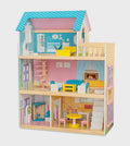 Little Story Wooden Dollhouse 3 Floors With  Furniture, Accessories & Dolls