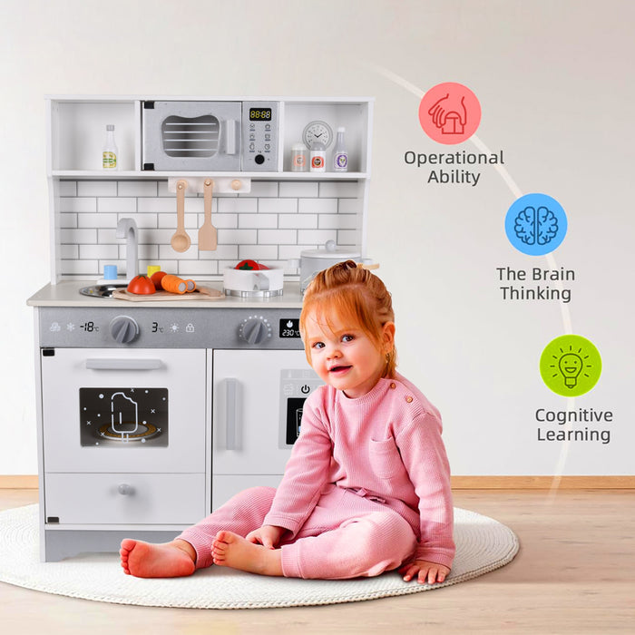 Little Story Wooden Kitchen With Accessories (Grey)