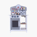 Little Story Wooden Kitchen With Wall Clock (Slate Grey)