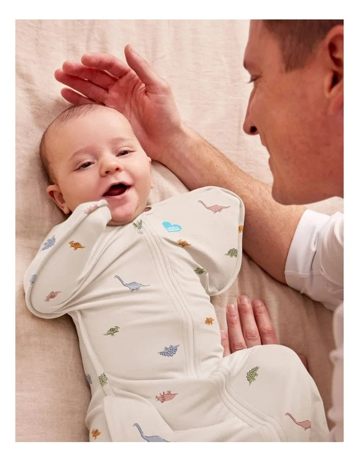 Love To Dream Swaddle Up 1.0T Stretch Cotton (Dinosnore Cream, 1-3 Months, Small)