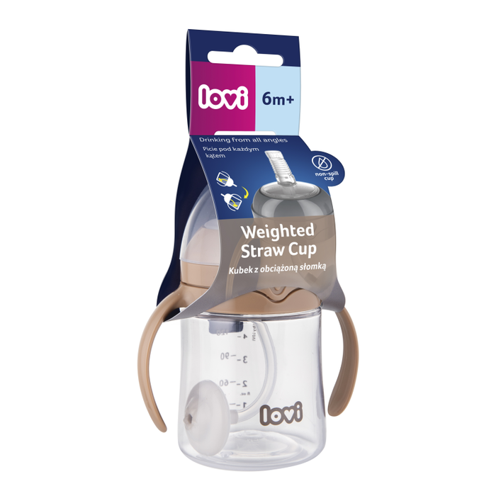 Lovi First Cup With Weighted Straw 35/363 -  Brown (6m+,150ml)