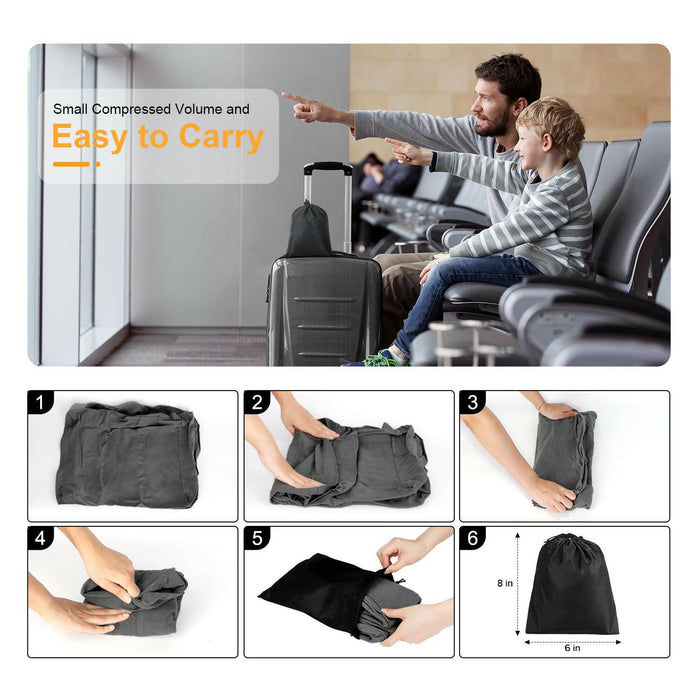Maliton Inflatable Travel Footrest Pillow, (Dark Grey, 1 Pack).