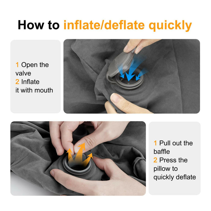 Maliton Inflatable Travel Footrest Pillow, (Dark Grey, 1 Pack).