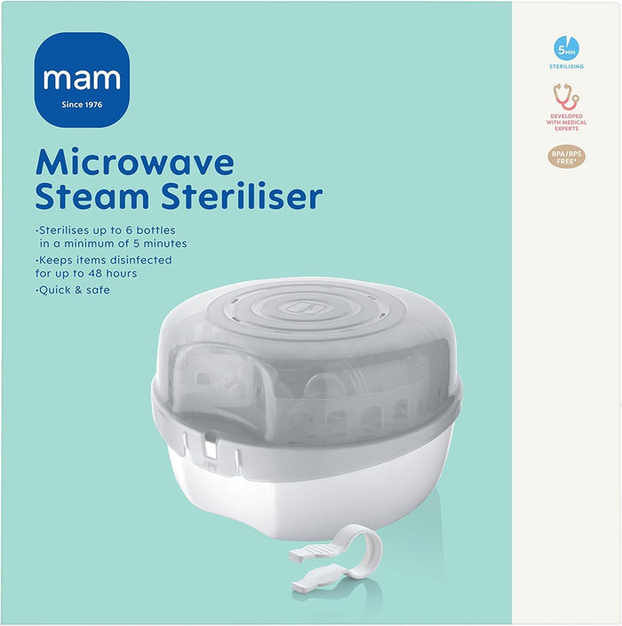 Mam Baby Microwave Steam Sterilizer  Microwave Steam Steriliser - 0 M+ |  White - Pack of 1
