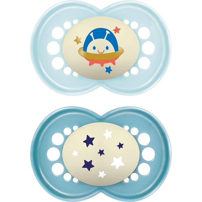Mam Baby Original Start Night Silicone Pacifier Glow In The Dark - Pack of 2 (6M+)