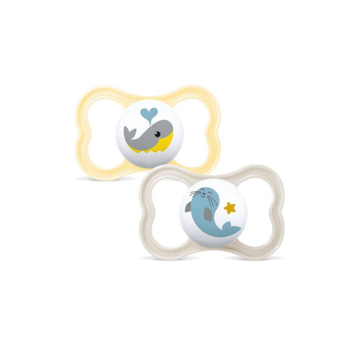 Mam Baby Supreme Silicone Pacifier Sealife -  Pack of 2 (6M+)