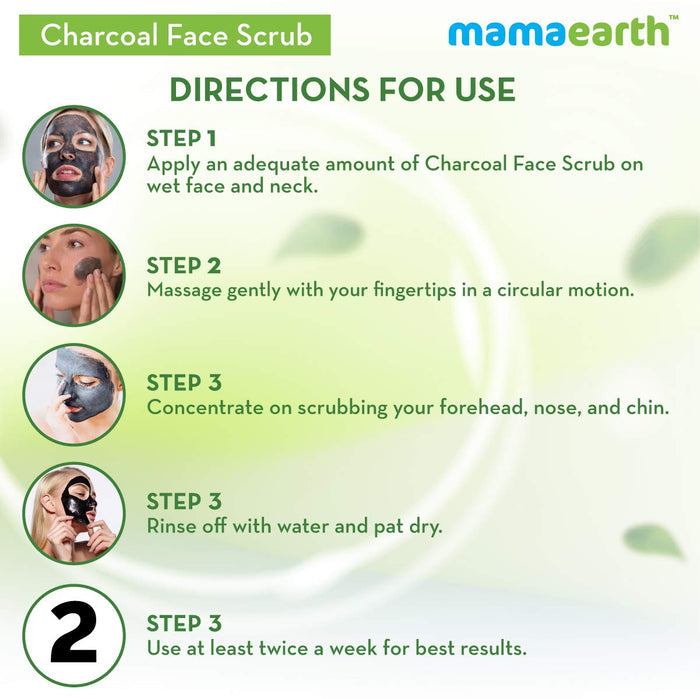 Mamaearth Charcoal Face Scrub For Oily Skin & Normal Skin With Charcoal & Walnut For Deep Exfoliation (100g)