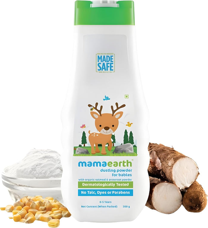 Mamaearth Dusting Powder With Organic Oatmeal & Arrowroot For Baby (300g)