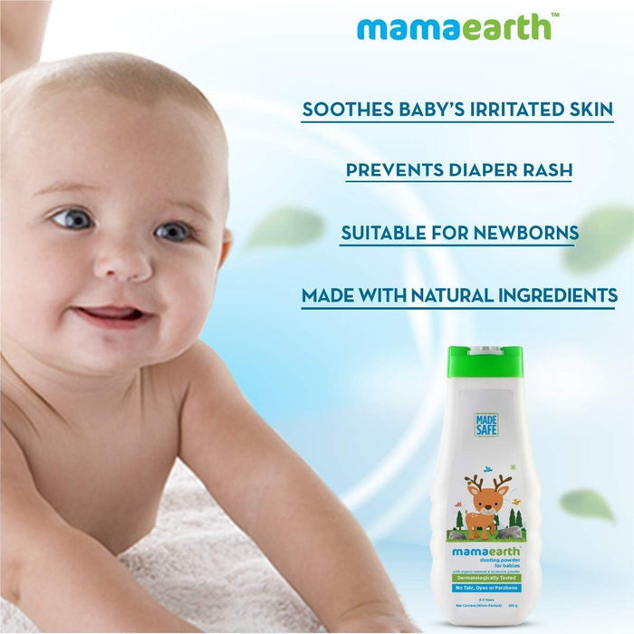 Mamaearth Dusting Powder With Organic Oatmeal & Arrowroot For Baby (300g)