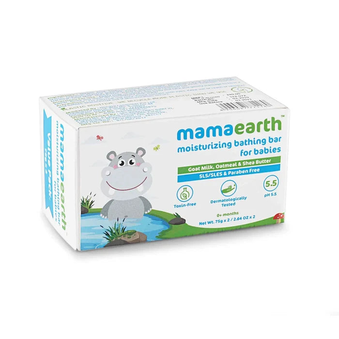Mamaearth Moisturizing Bathing Bar Soap for Babies - Pack of 2 (75gm)
