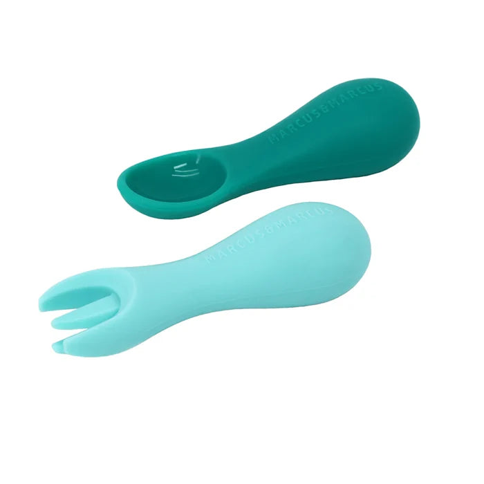 Marcus & Marcus Silicone Palm Grasp Spoon & Fork Set