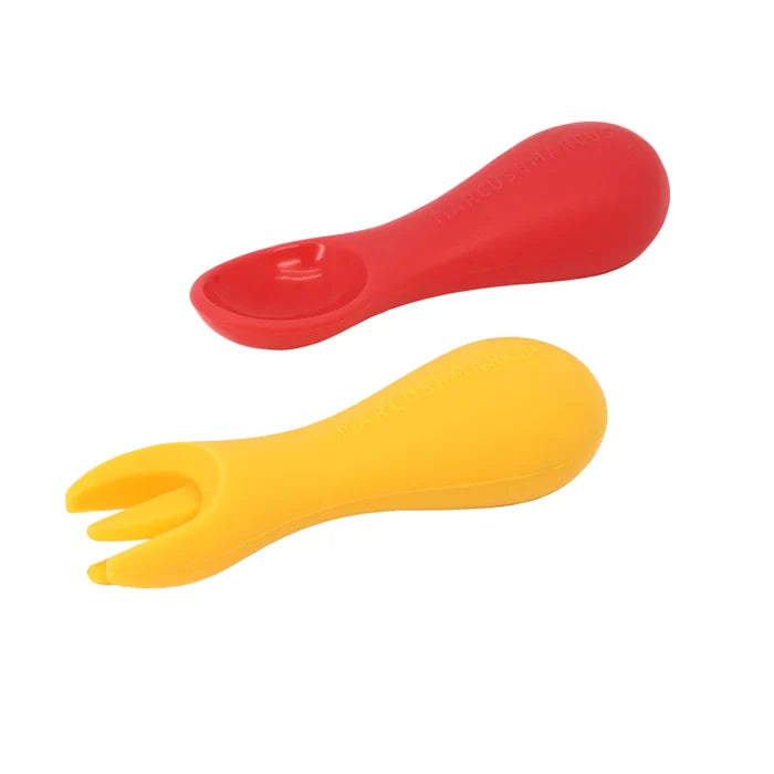 Marcus & Marcus Silicone Palm Grasp Spoon & Fork Set