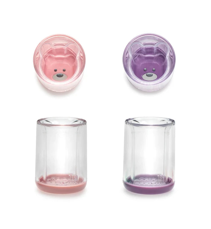 Melii Double Walled Bear Plastic Cup (145ml) - Pack of 2