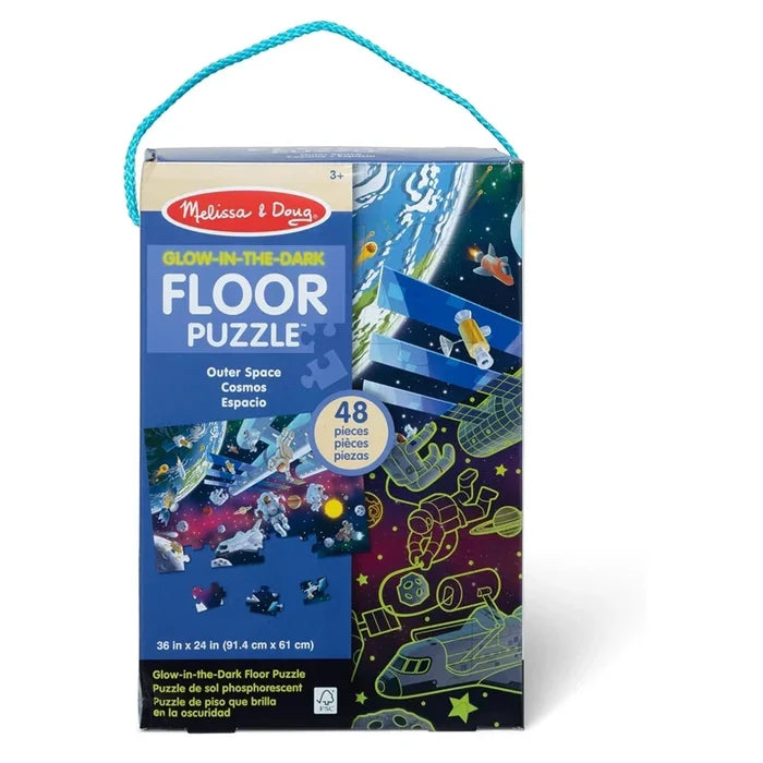 Melissa & Doug - Outer Space Glow-in-the-Dark Floor Puzzle - 48 Pcs - Multicolor