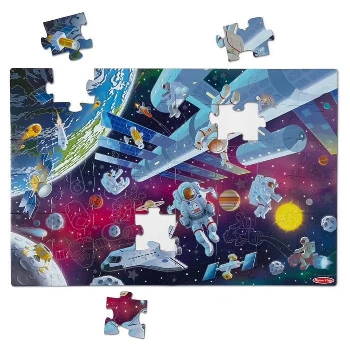 Melissa & Doug - Outer Space Glow-in-the-Dark Floor Puzzle - 48 Pcs - Multicolor