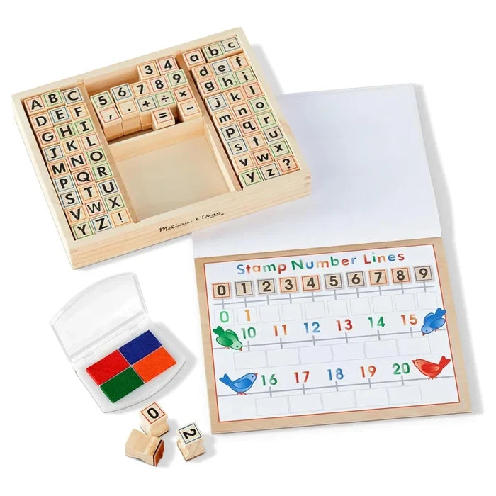 Melissa & Doug - Wooden ABC Activity Stamp Set - 71 Pcs - Multicolor