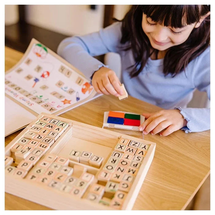 Melissa & Doug - Wooden ABC Activity Stamp Set - 71 Pcs - Multicolor