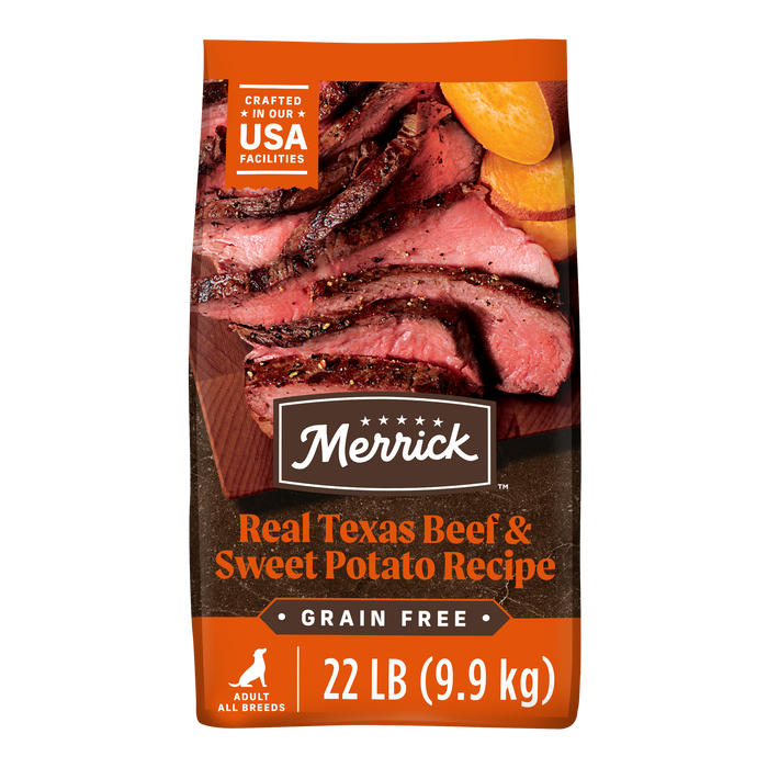 Merrick Premium Grain Free Dry Adult Dog Food, Wholesome And Natural Kibble, Real Texas Beef And Sweet Potato