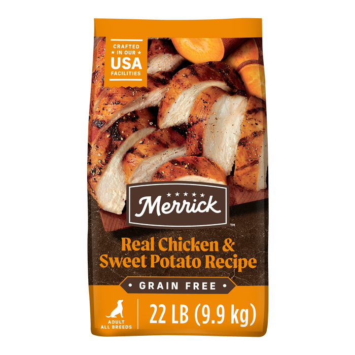 Merrick Premium Grain Free Dry Adult Dog Food, Wholesome And Natural Kibble With Real Chicken And Sweet Potato