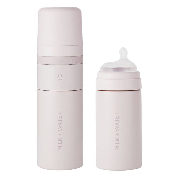 Milk + Water All In One Baby Bottle Stainless Steel (9oz, Dusty PInk, Medium Flow)