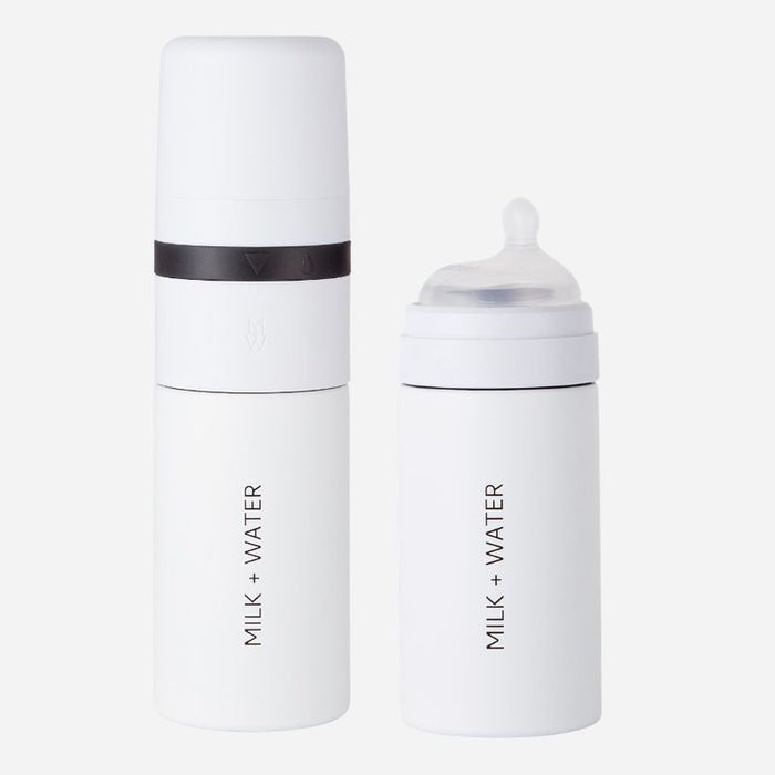 Milk + Water All In One Baby Bottle Stainless Steel (9oz, Dusty PInk, Medium Flow)