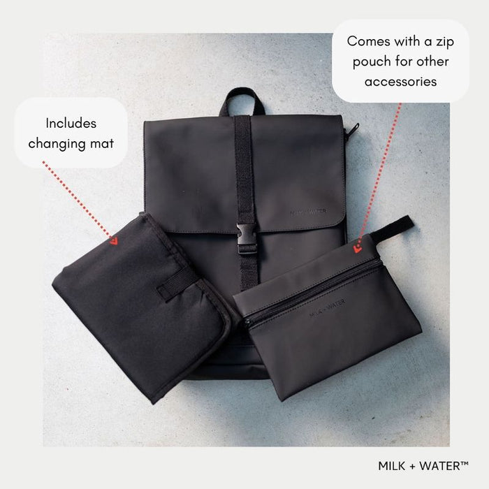 Milk + Water Billie Backpack Diaper Bag (Off Black)